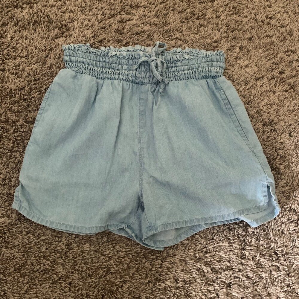 Blue Paper Bag Shorts